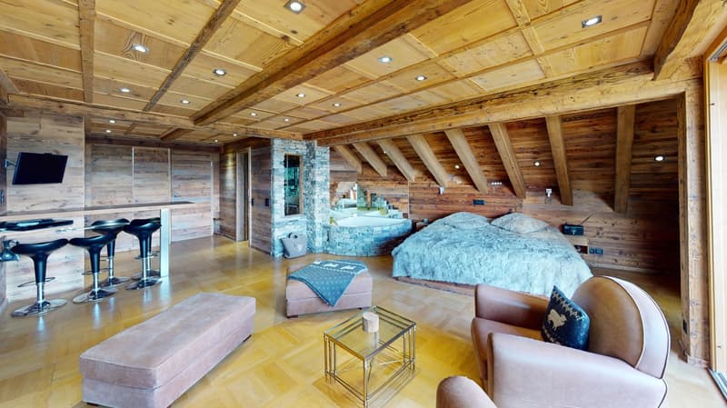Private Jacuzzi & Mountain View Furnished Studio with Balcony - Swiss Alps Chalet (1)
