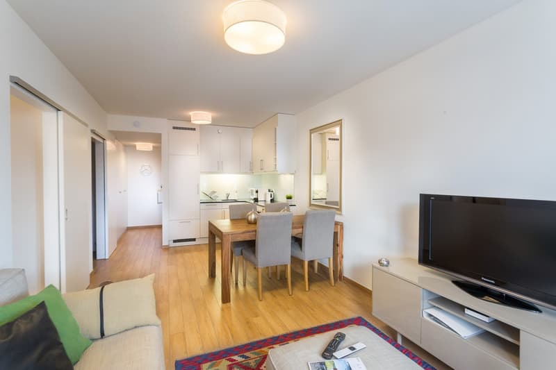 Furnished 1-bed apartment with balcony / Charmant appartement 1 chambre meublé avec balcon à Nyon (2)