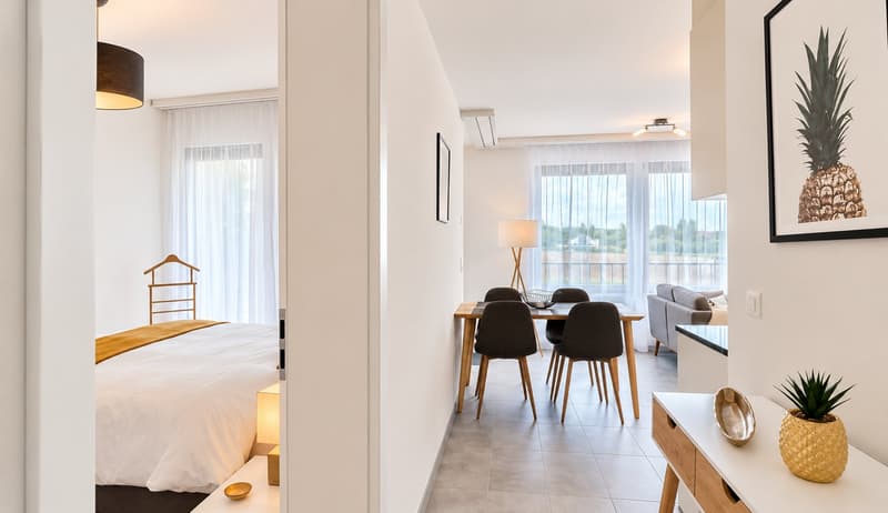 Furnished 1-bed with Balcony & Parking / Appartement meublé 1 chambre Nyon (6)