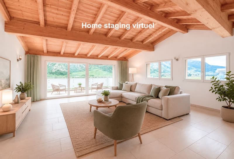 Attique de 3,5 pièces avec grand balcon et vue à St-Pierre-de-Clages (11)