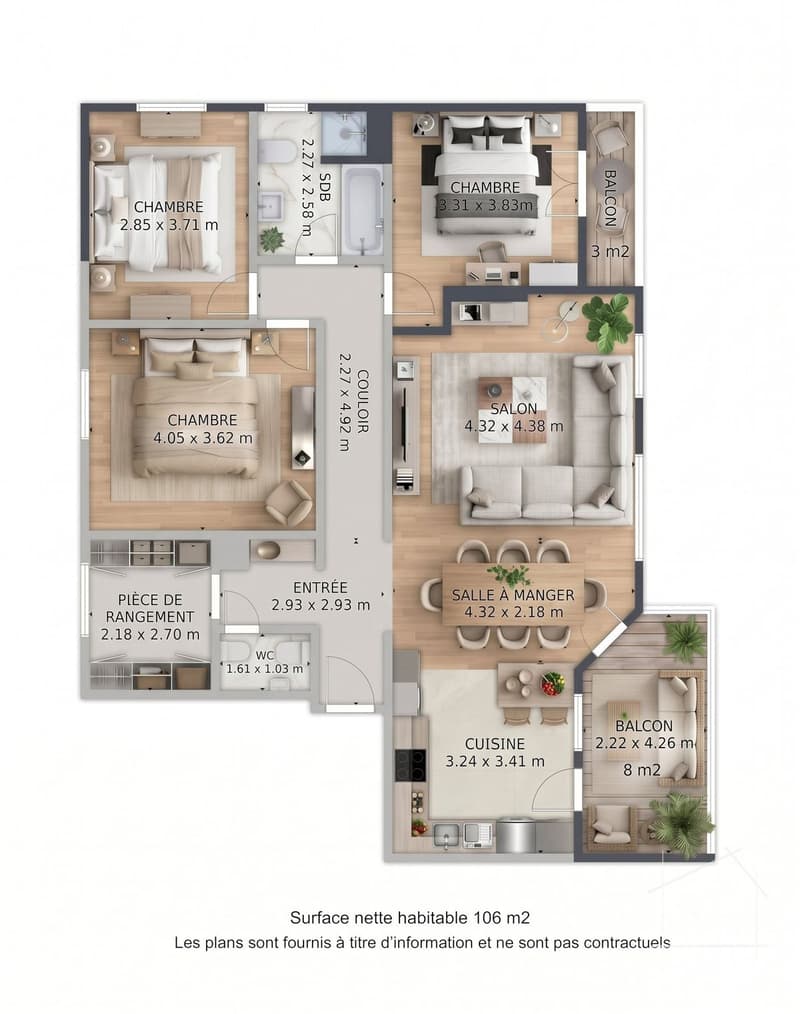 Plan de l'appartement