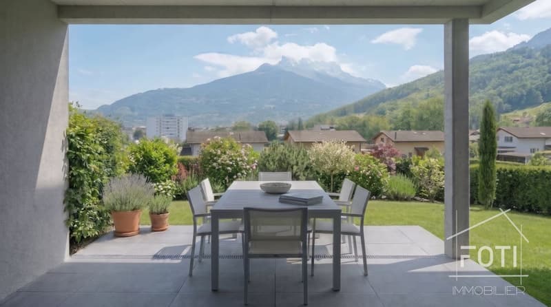 Terrasse avec jardin