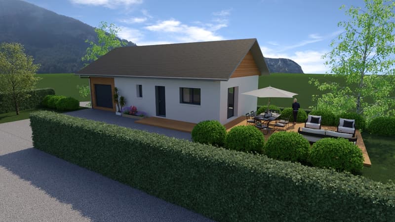 Maison + terrain + garage + parkings, vue Mt Blanc & Jura (5)