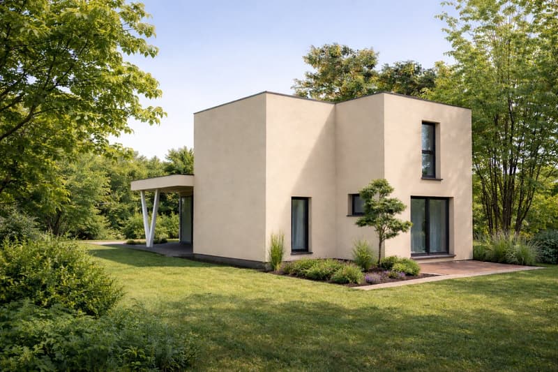Maison à toit plat moderne à Saint Louis, près de la frontière suisse (3)