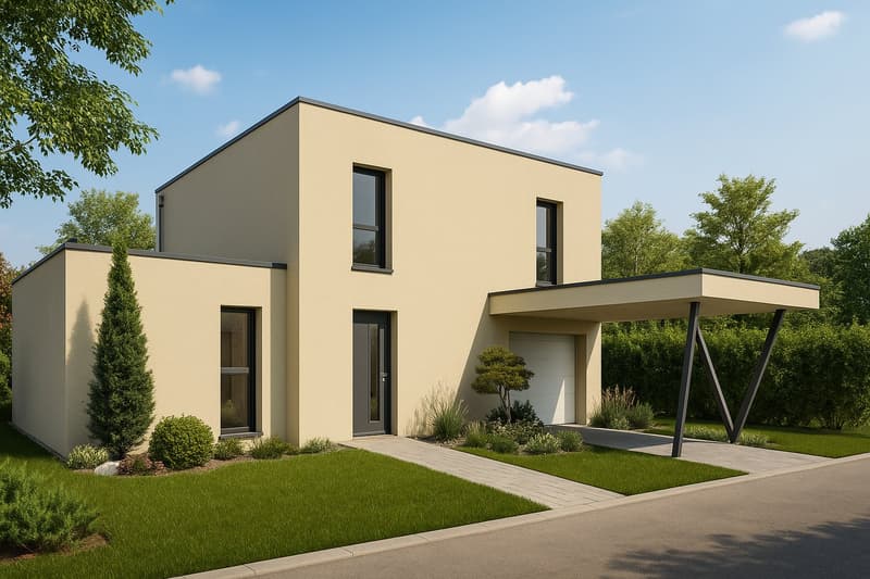 Maison à toit plat moderne à Saint Louis, près de la frontière suisse (2)