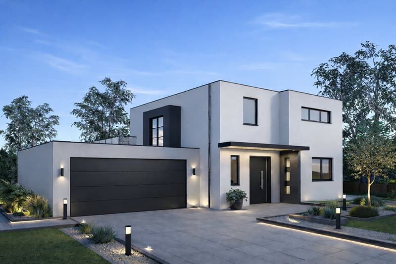 Belle maison moderne avec toit plat (2)