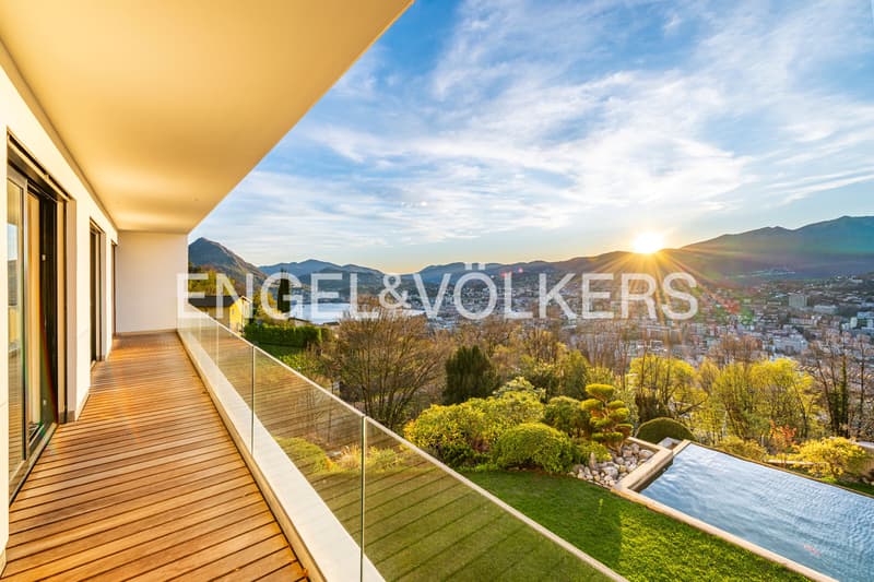 Esclusiva villa moderna con piscina e vista Lago di Lugano (9)