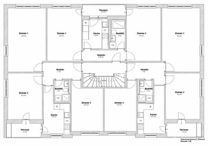 Reinach, Nähe Dorfzentrum - moderne 3-Zimmerwohnung an der Alemannenstrasse (10)