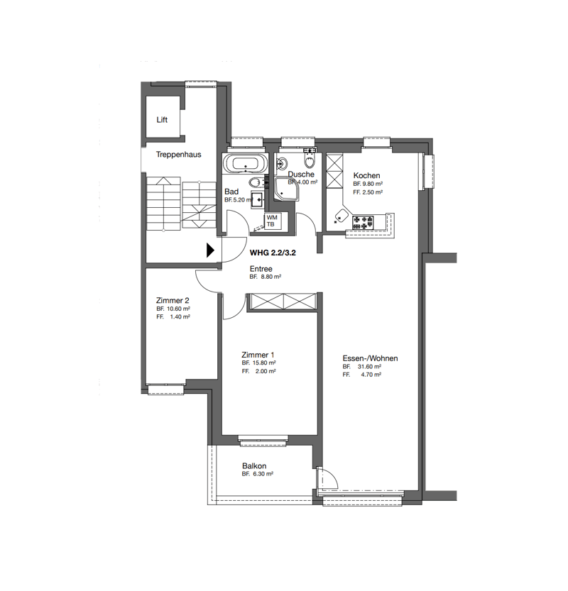 Moderne 3.5-Zimmerwohnung an ruhiger und grüner Lage (9)