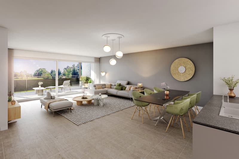 Vue séjour - appartement de 3.5 p