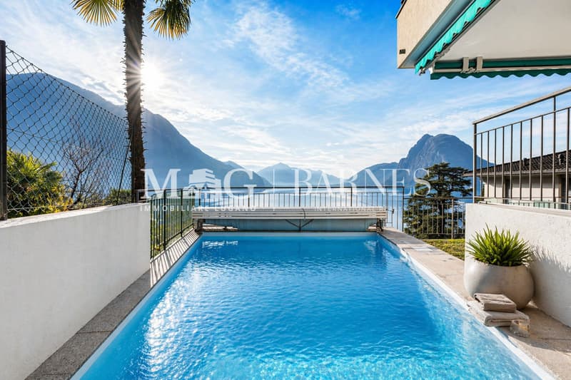Lugano, Castagnola: Villa con piscina e vista lago panoramica (10)