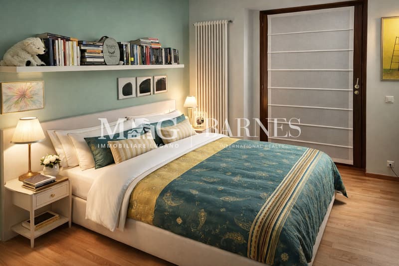 Comano: Appartamento 4.5/5.5 locali con giardino privato e piscina (8)