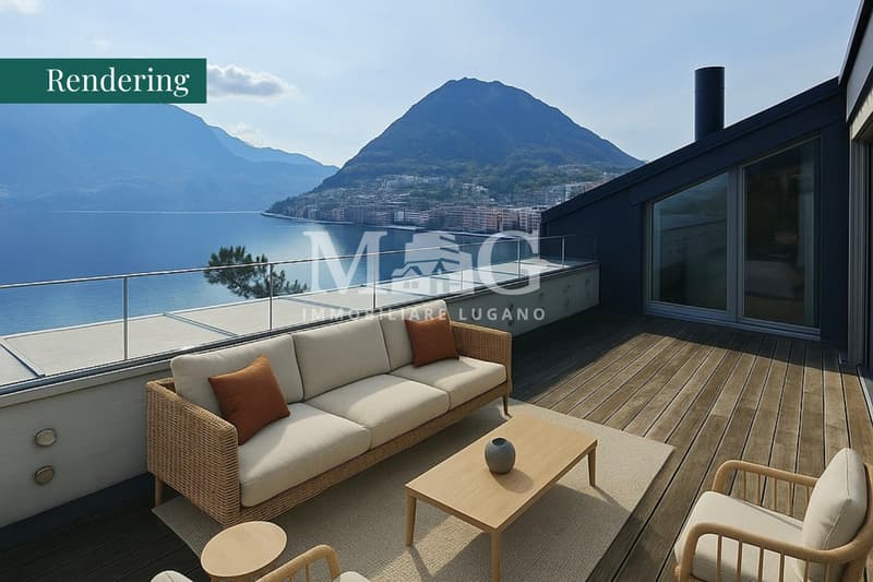 Lugano: Attico in Villa d'Epoca con vista lago e terrazza panoramica (6)