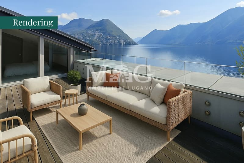 Lugano: Attico in Villa d'Epoca con vista lago e terrazza panoramica (4)