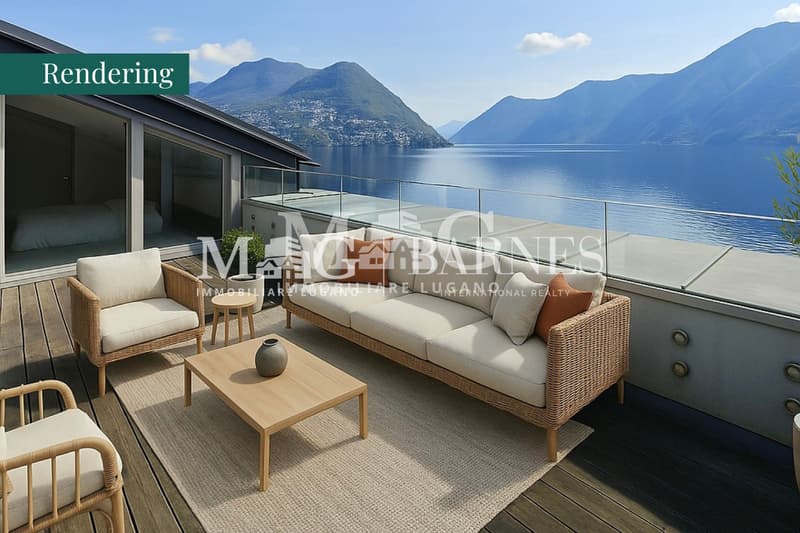 Lugano: Attico in Villa d'Epoca con vista lago e terrazza panoramica (4)