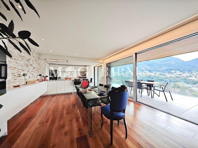 Lugano, Canobbio: Attico moderno vista lago con grande terrazza (7)