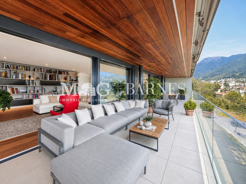 Lugano, Canobbio: Attico moderno vista lago con grande terrazza (13)