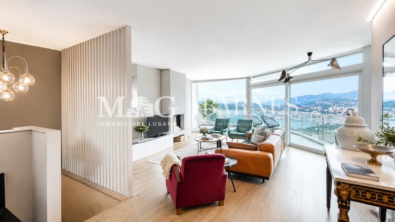 Lugano, Castagnola: Villa moderna con piscina e vista lago (4)