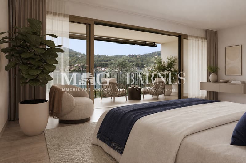 Villa di testa fronte lago con giardino privato a Caslano (5)