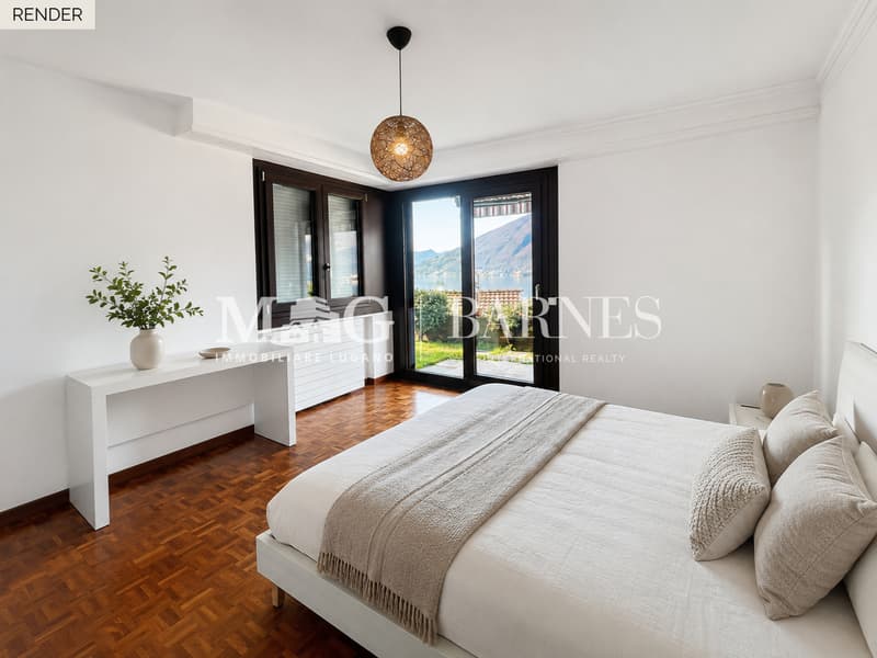 Bissone: Appartamento 4.5 locali, giardino, box, vista lago (8)