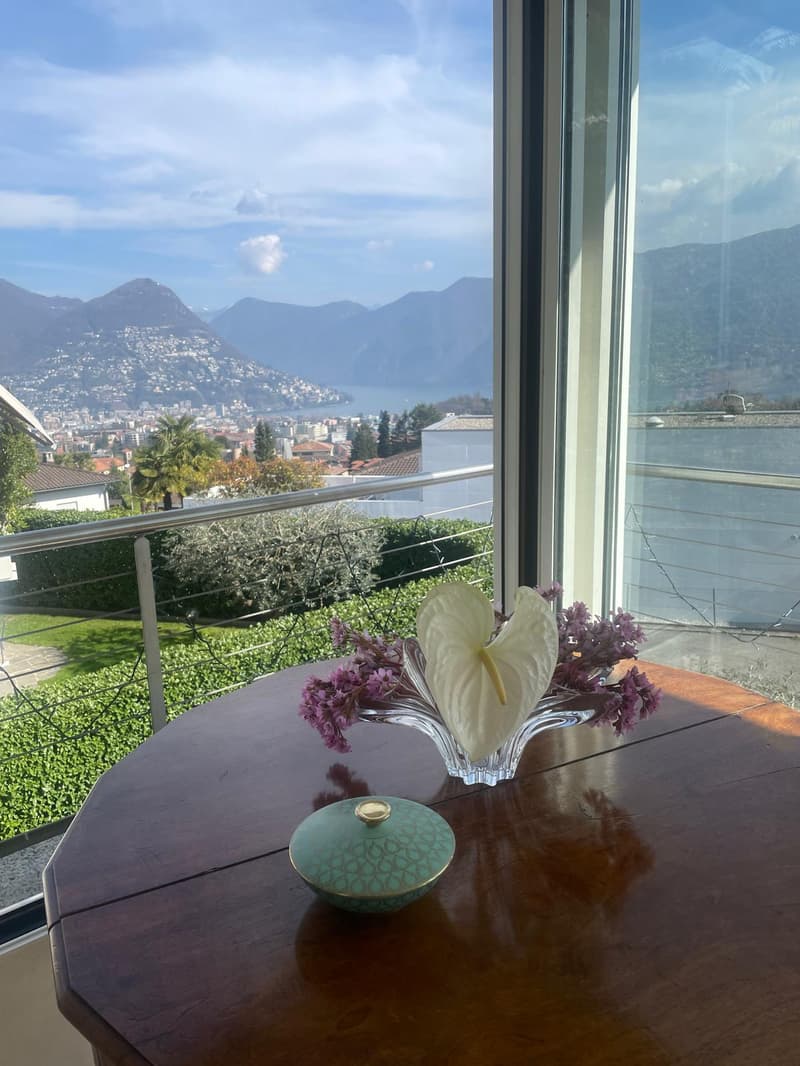 Fantastico attico di 4.5 loc sulle colline di Lugano con bellissima vista lago. (2)