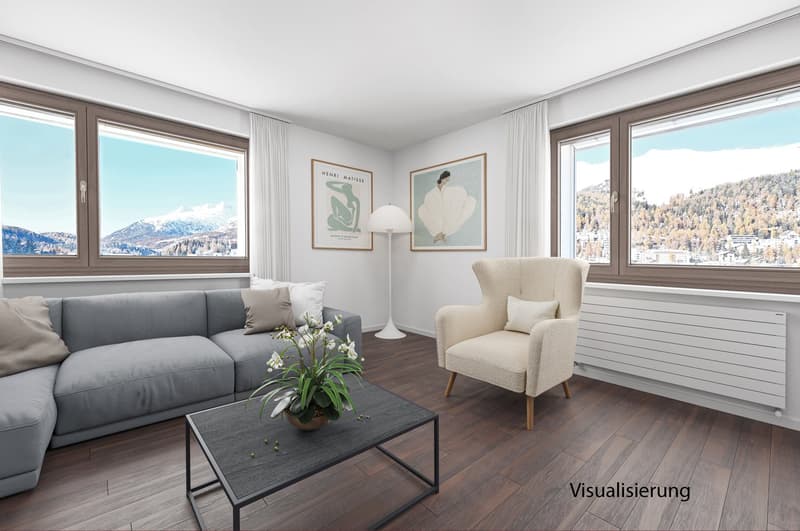 Aussicht bietende 6.5-Zimmerwohnung in St. Moritz-Bad (2)