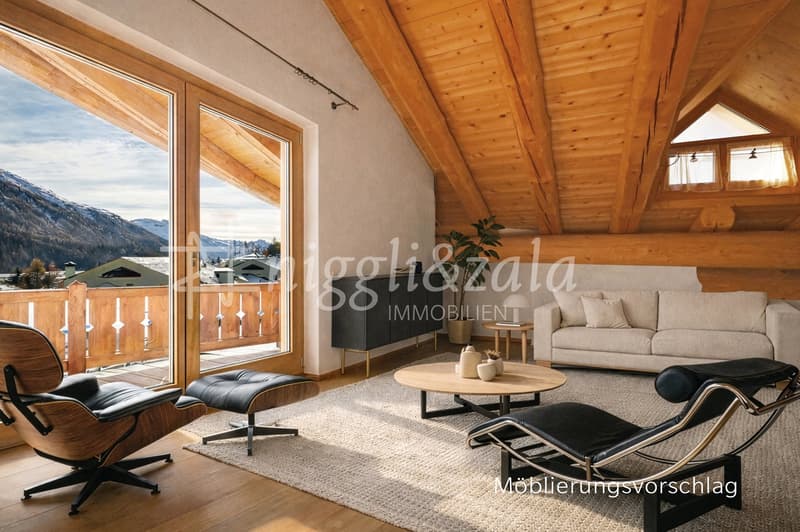 Sonnige Dachwohnung mit alpinem Flair und traumhafter Aussicht (1)
