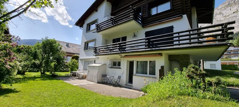 «Flims Dorf - Helle und Zentrale Moblierte 1.5 Zi-Wohnung mit Garten (2)