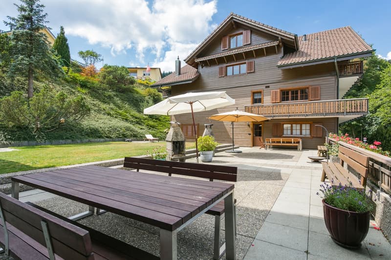 Terrassenbereich mit Cheminée, Garten und Sitzgelegenheiten zur gemeinsamen Nutzung...