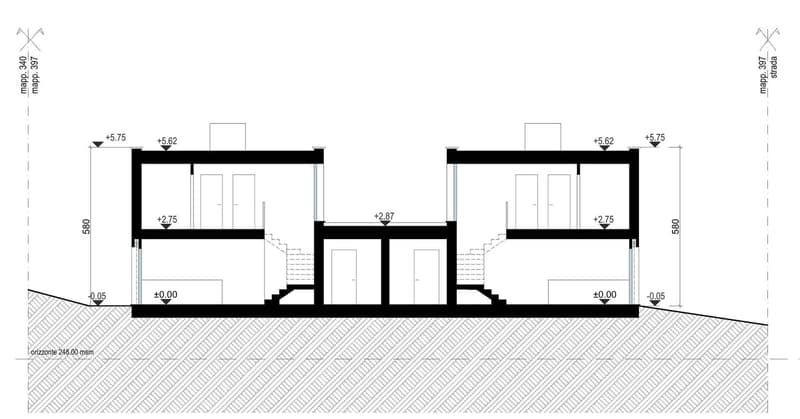 living room, kitchen, 2 bedrooms, 2 bathrooms, raised ground floor, stairs