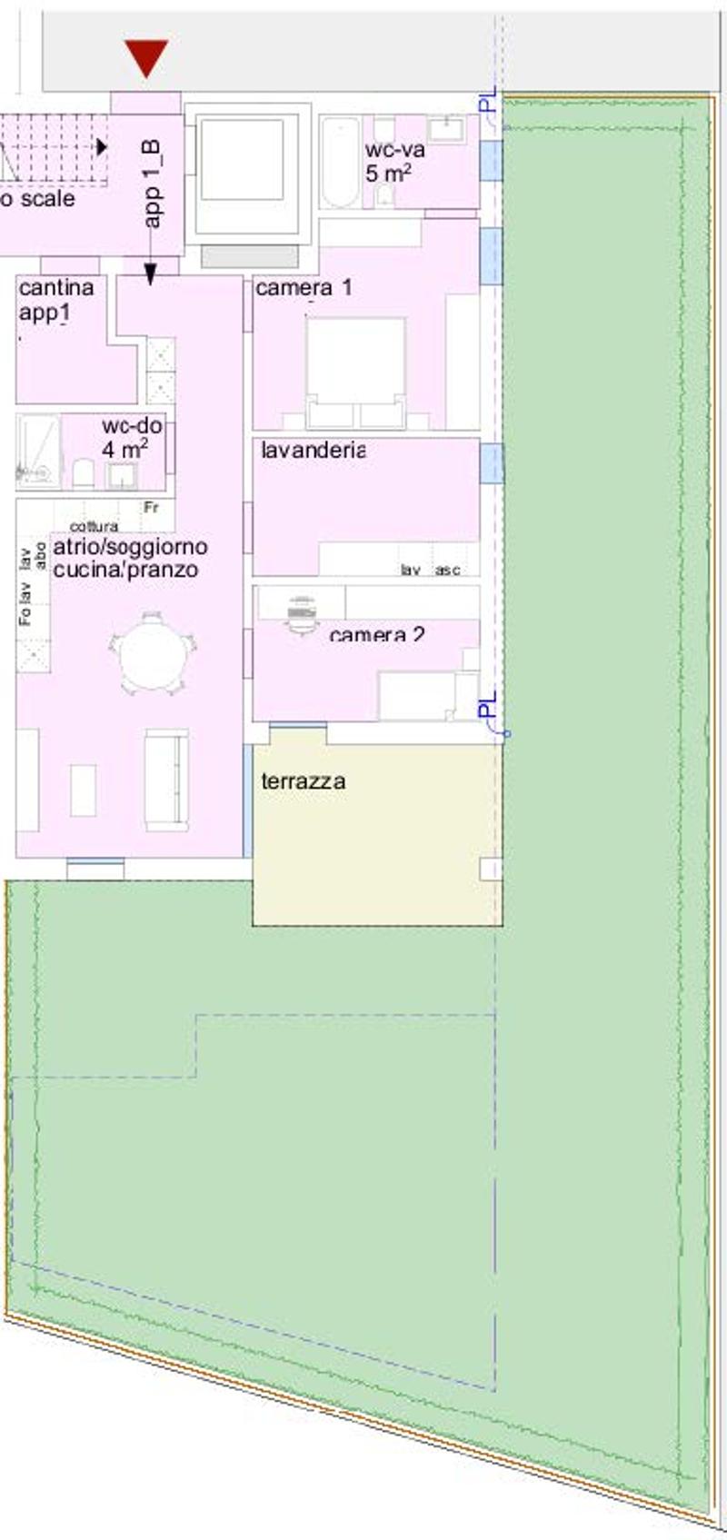 living room, kitchen, 2 bedrooms, 2 bathrooms, balcony