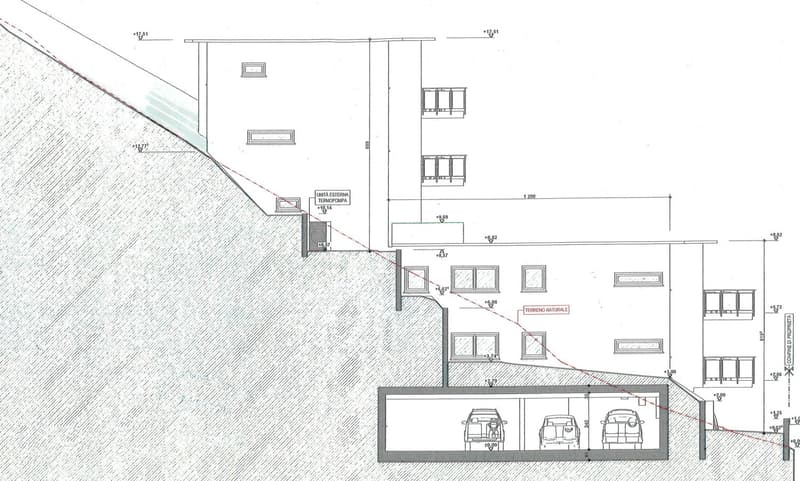 Ground floor with garage, living room, kitchen, 2 bedrooms, 2 bathrooms, natural terrace