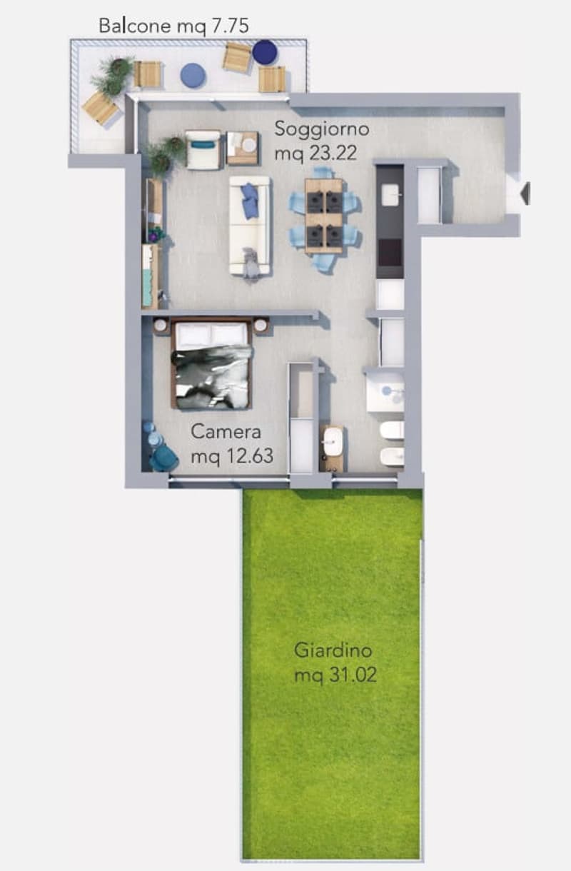 Nuovo appartamento con giardino in piccola moderna palazzina (7)