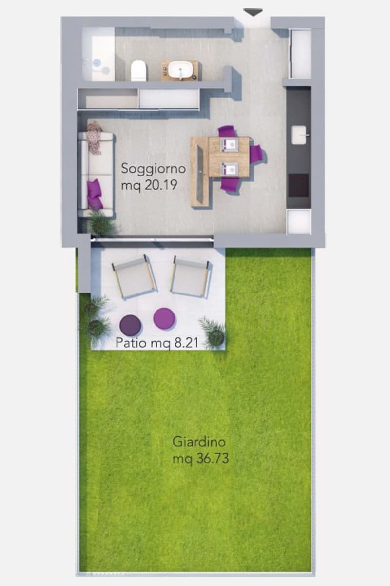 Nuovo appartamento-studio immerso nel verde con giardino privato (9)