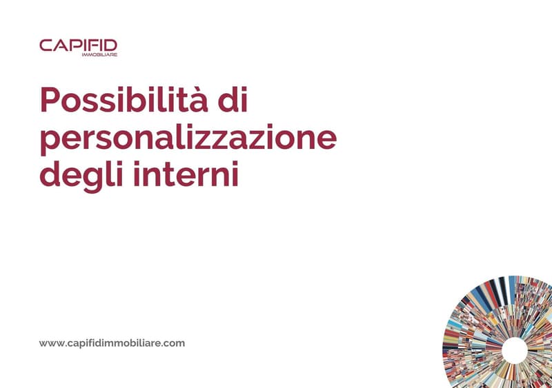 Text regarding interior customization services by Capifid Immobiliare, website for contact