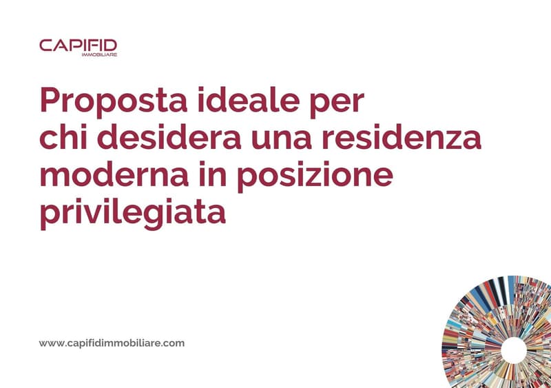 Advertisement for a modern residence in a privileged position, presented by Capifid Immobiliare.