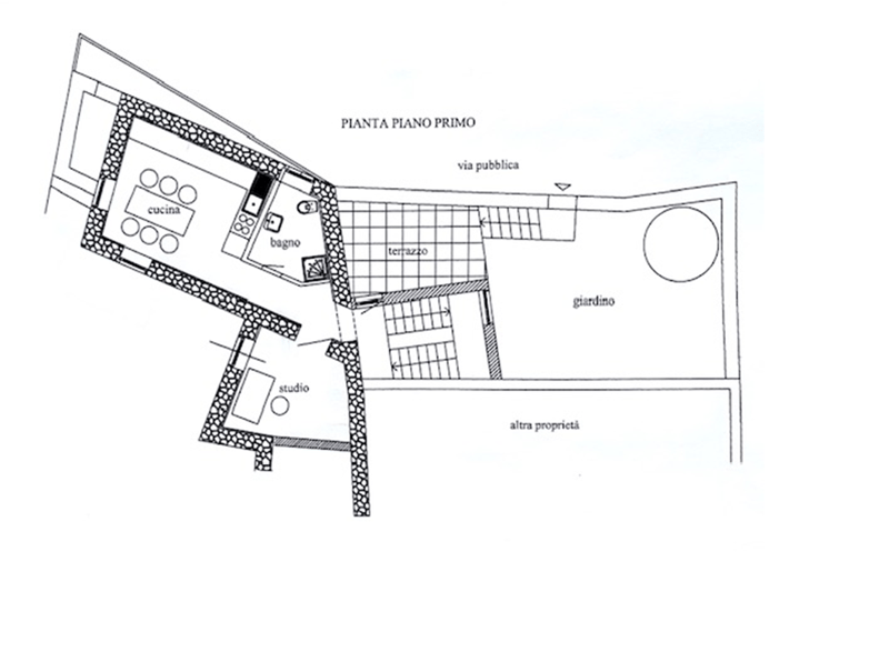 Kitchen, bathroom, studio, terrace, garden