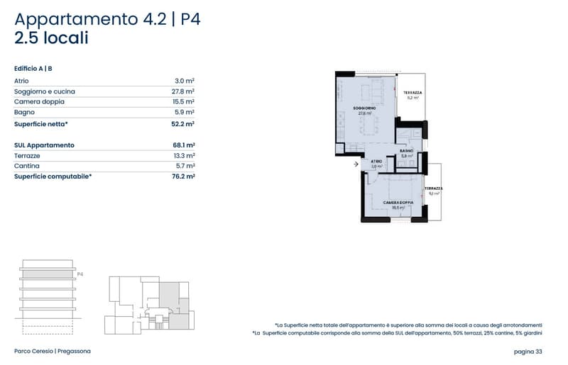 Living room, double bedroom, single bedroom, kitchen, double bathroom, terrace