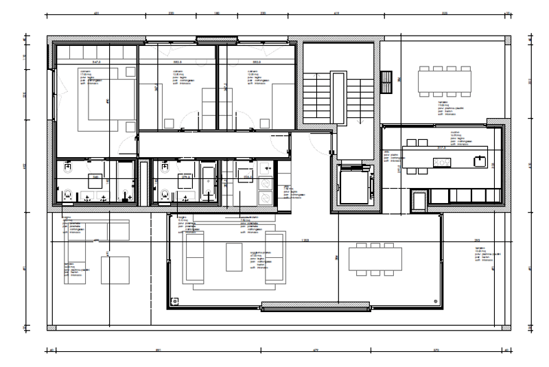 living room, kitchen, 3 bedrooms, 2 bathrooms, balcony