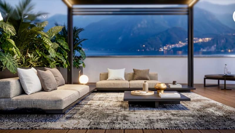 Rif. 3779 - NUOVI LUSSUOSI ATTICI - VISTA LIBERA SUL LAGO E COLLINE (2)