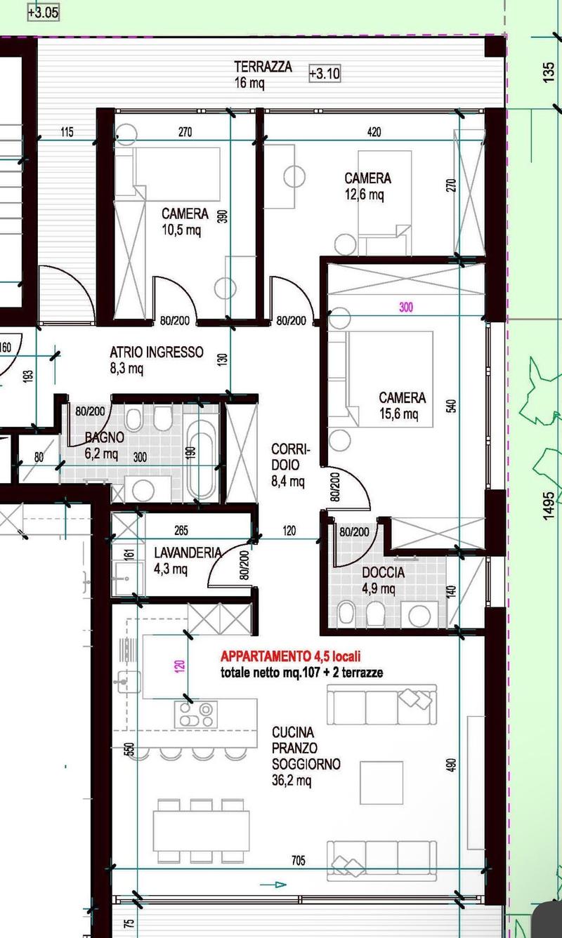3763 ULTIMO - APPARTAMENTO CON GIARDINO 4.5 LOCALI IN ZONA TRANQUILLA (10)