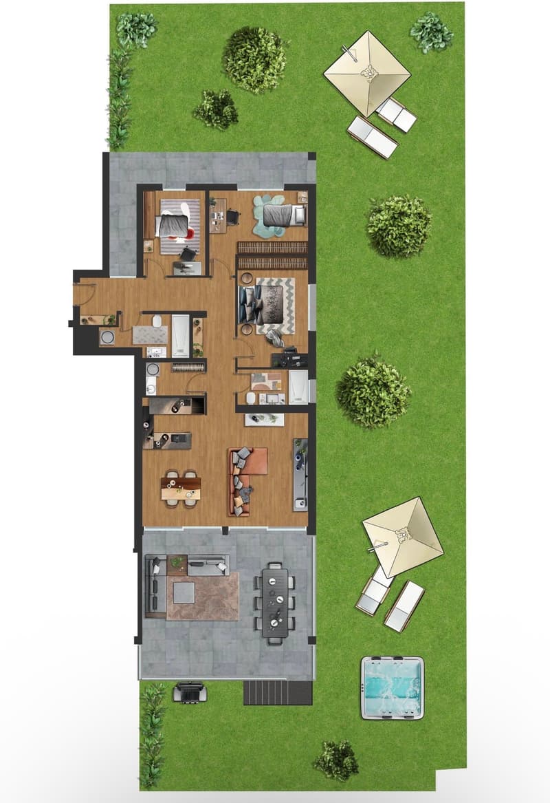 3763 ULTIMO - APPARTAMENTO CON GIARDINO 4.5 LOCALI IN ZONA TRANQUILLA (1)