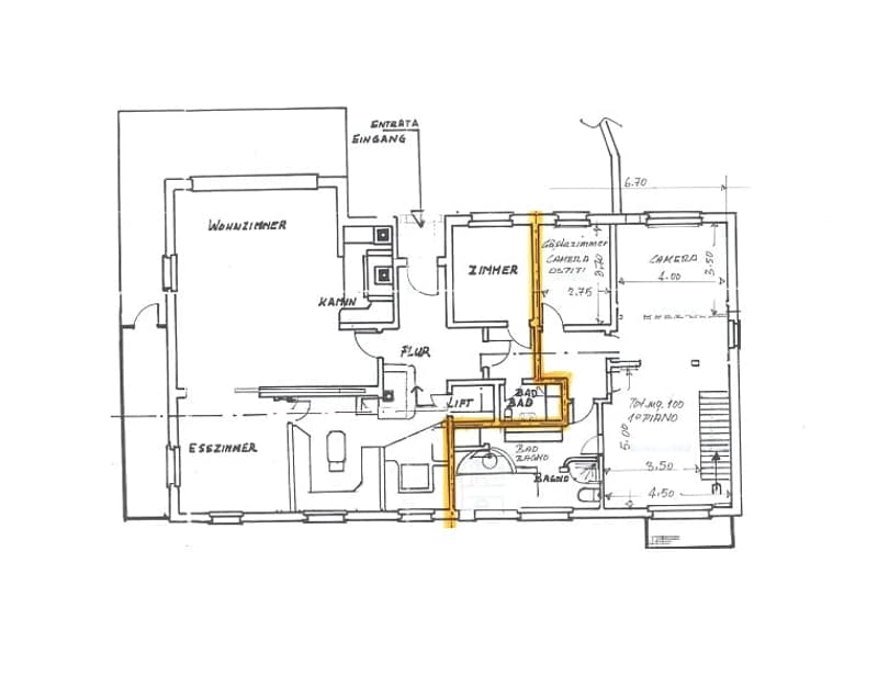 Entrance, living room, bedroom, bathroom, kitchen, laundry room, cellar, parking space, lift, bathroom, laundry room