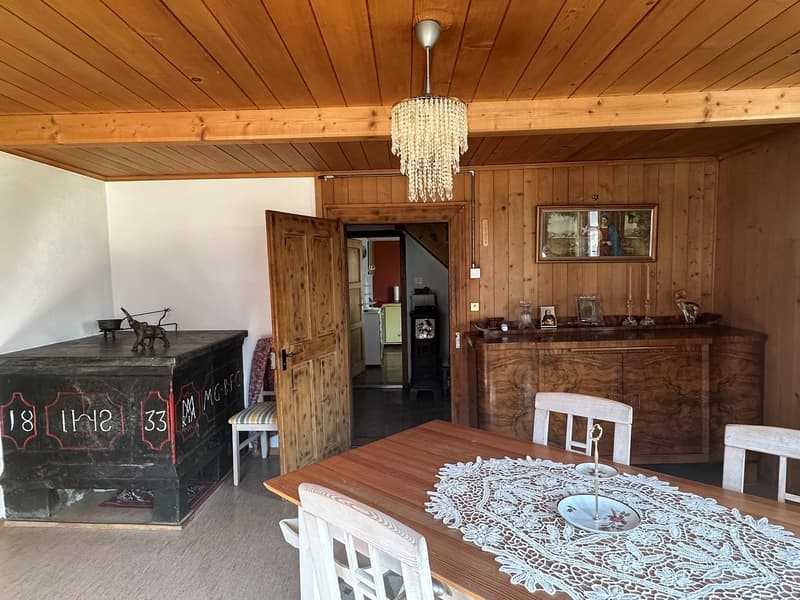 Bauernhaus mit zwei Stallbauten und Bergpanorama in Rabius (15)