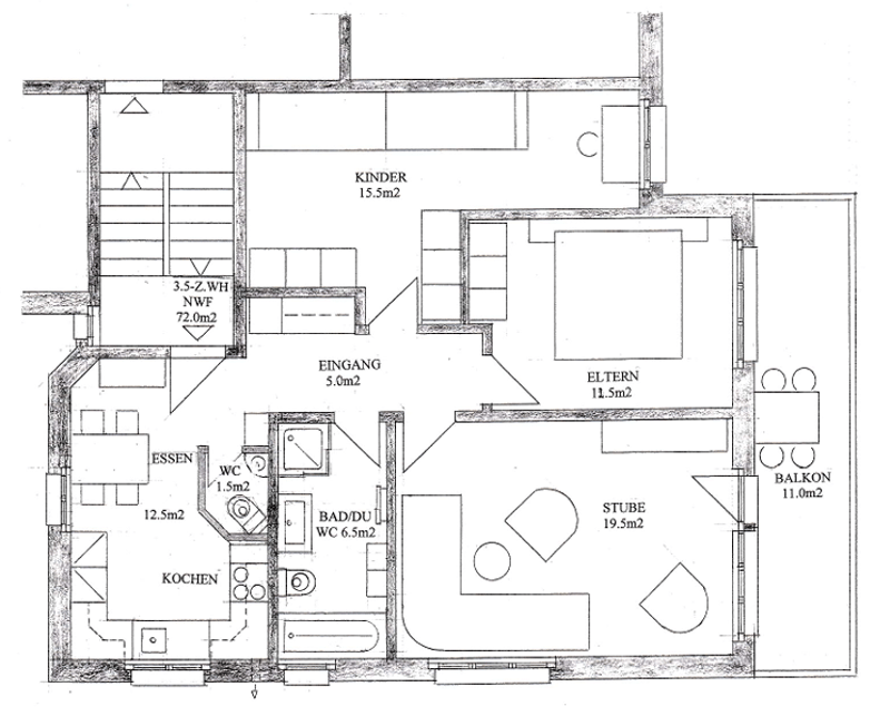Charmante 3.5-Zimmerwohnung mit Balkon und Garagenbox in Laax (12)