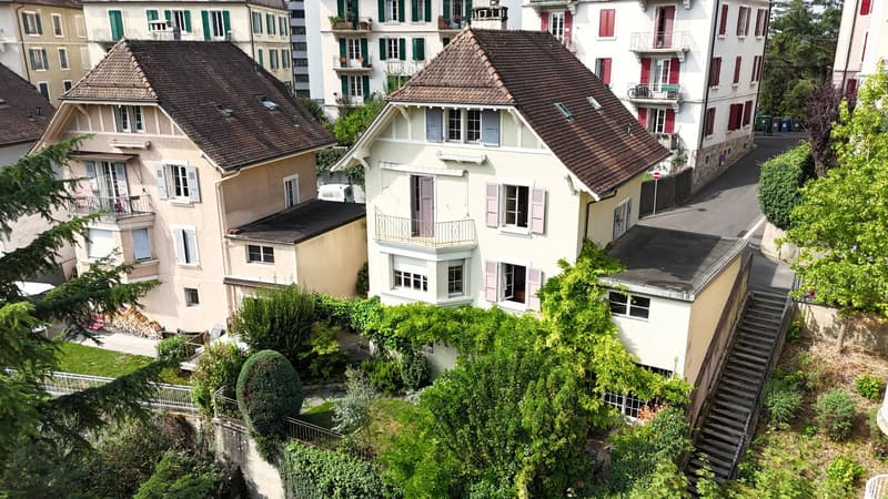 Maison individuelle avec jardin, centre-ville de Lausanne, vue dégagée (3)