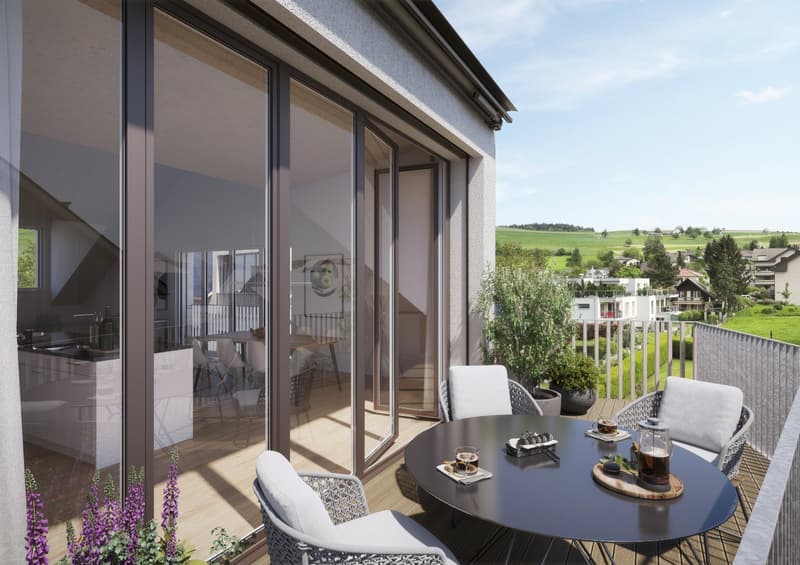 Blick auf einen Balkon