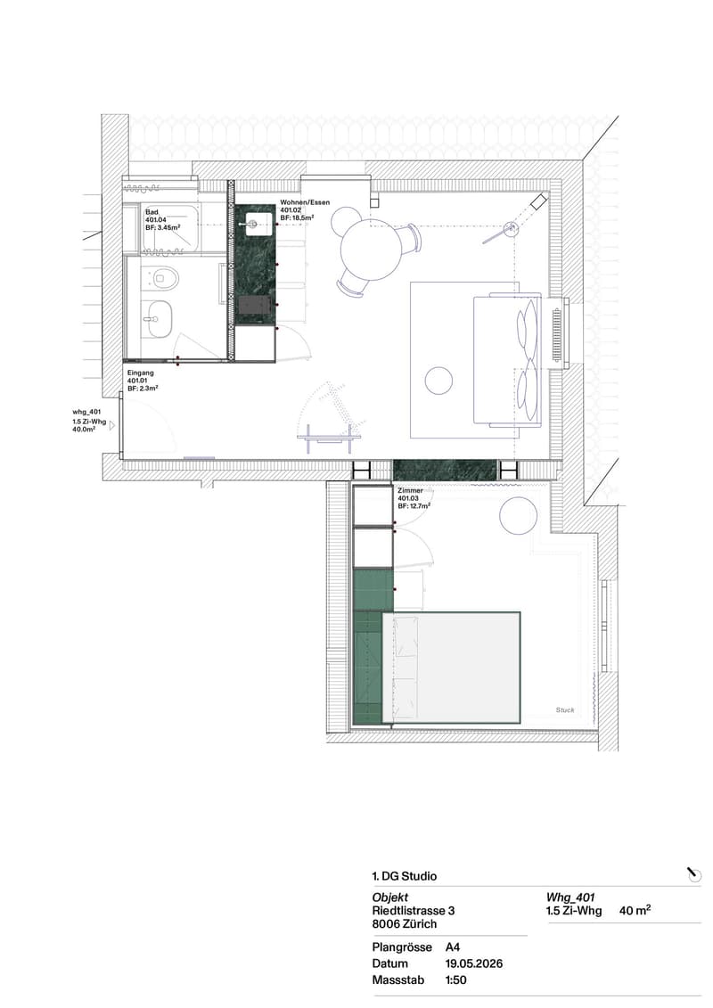 Stilvoll möblierte 1.5-Zimmer-Wohnung nahe Schaffhauserplatz (5)
