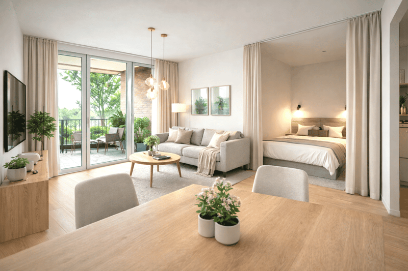 First rental: charming 1.5-room apartment with well-thought-out floor plan and cozy loggia (8)