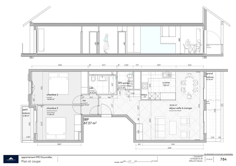 Bel appartement de 4 pièces à Veyrier, 90 m², 2 chambres au bénéfice du Casatax. (10)